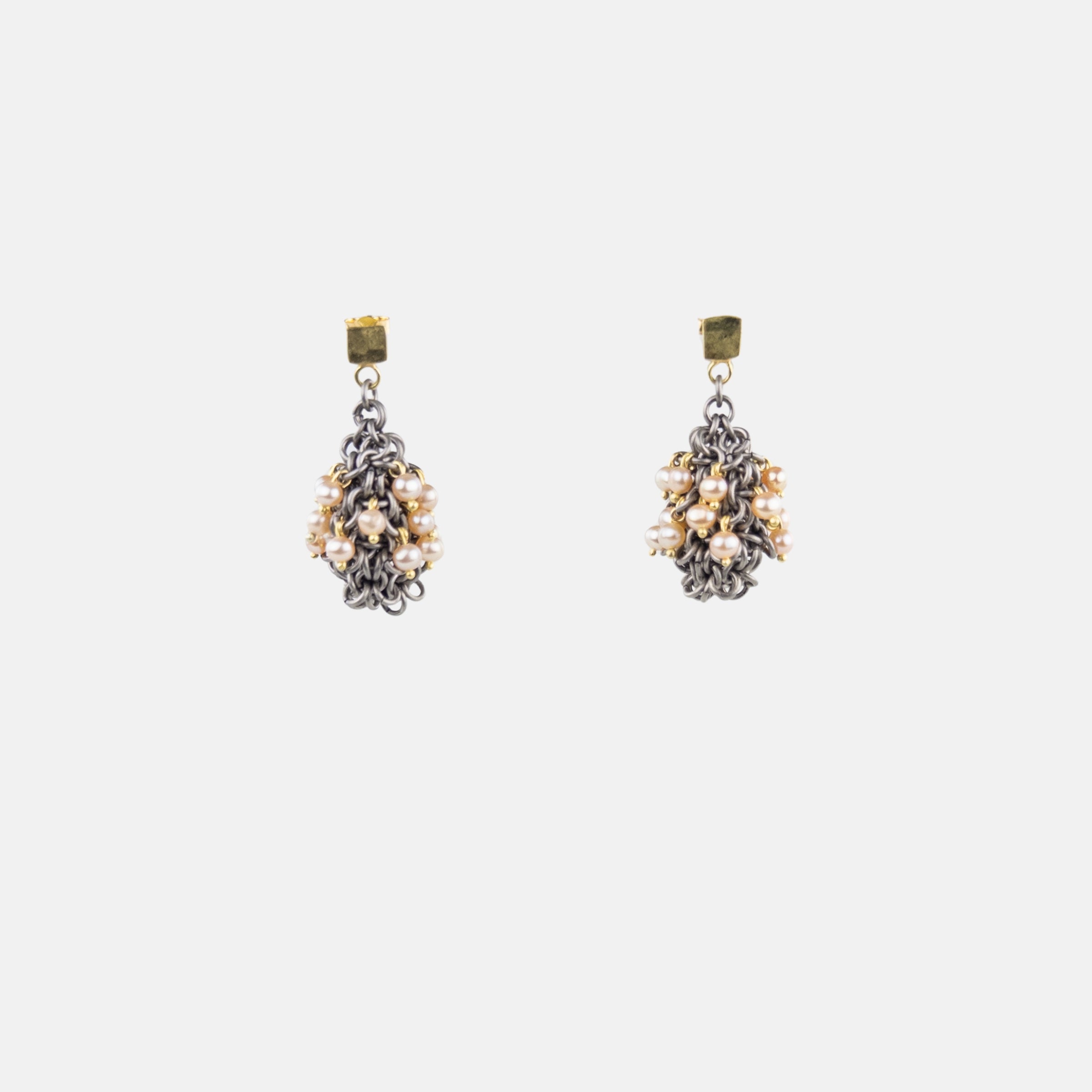 Alison Evans Mixed Metal Pearl Ball Earrings - Big Bag NY