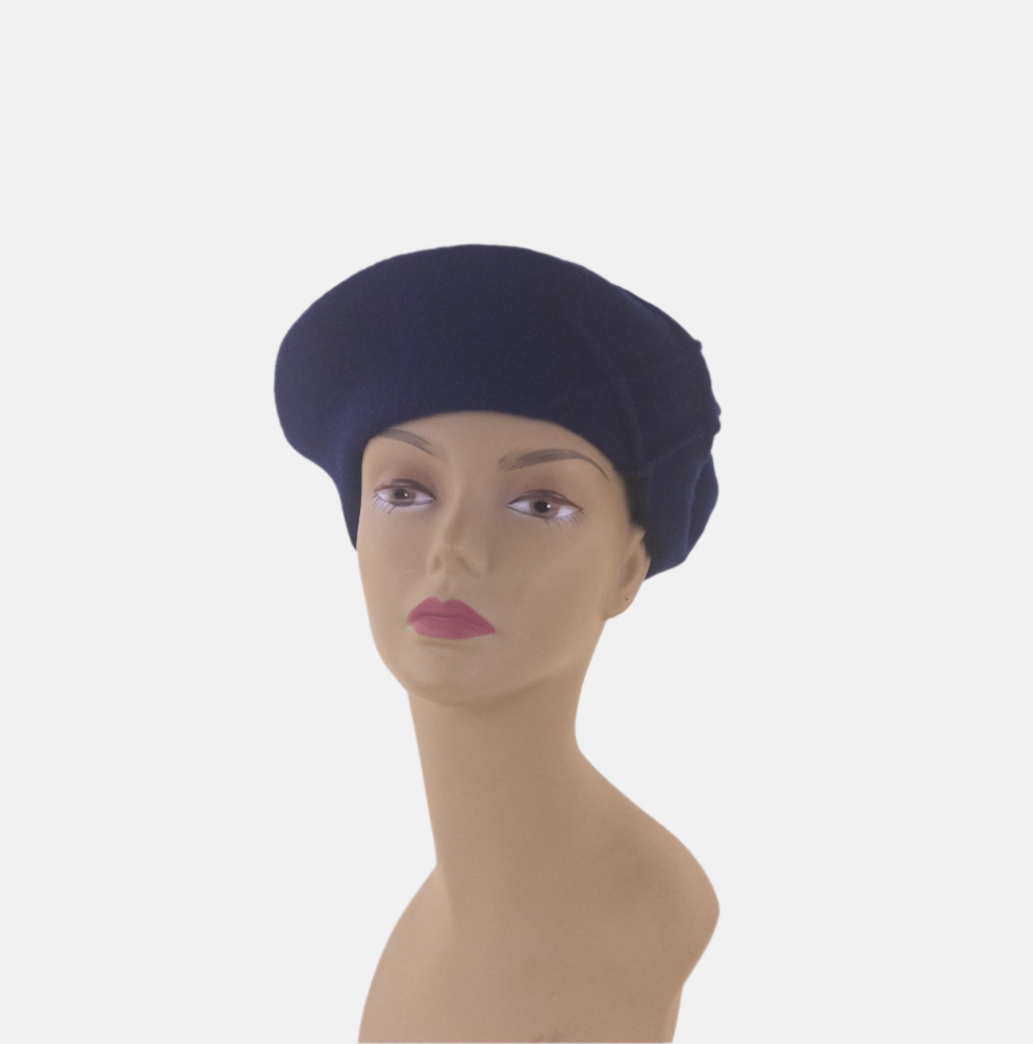 Navy Celine Robert BOMEOS Wool Beret - Big Bag NY