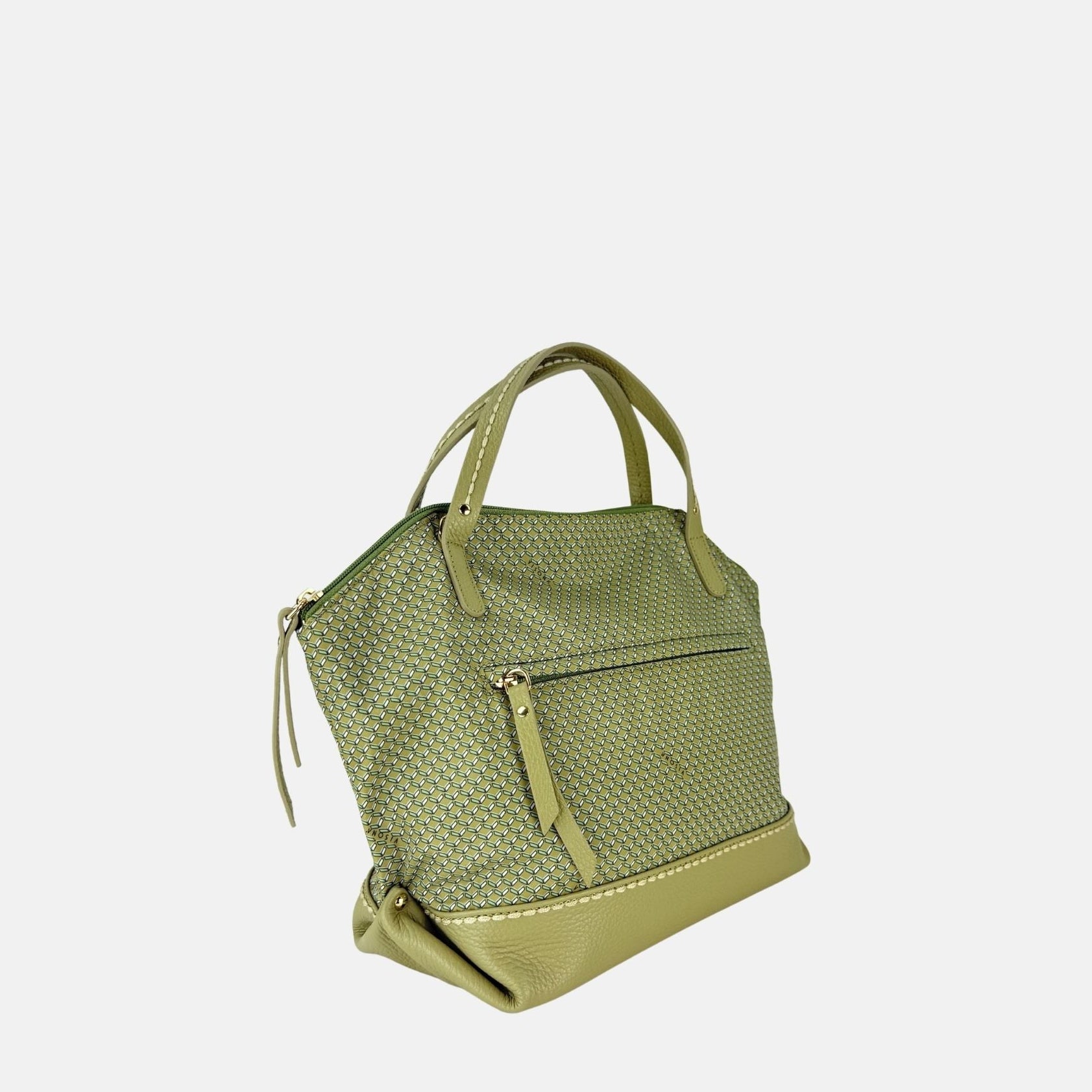 PLINIO Medium Top Handle Satchel in Vert - Big Bag NY