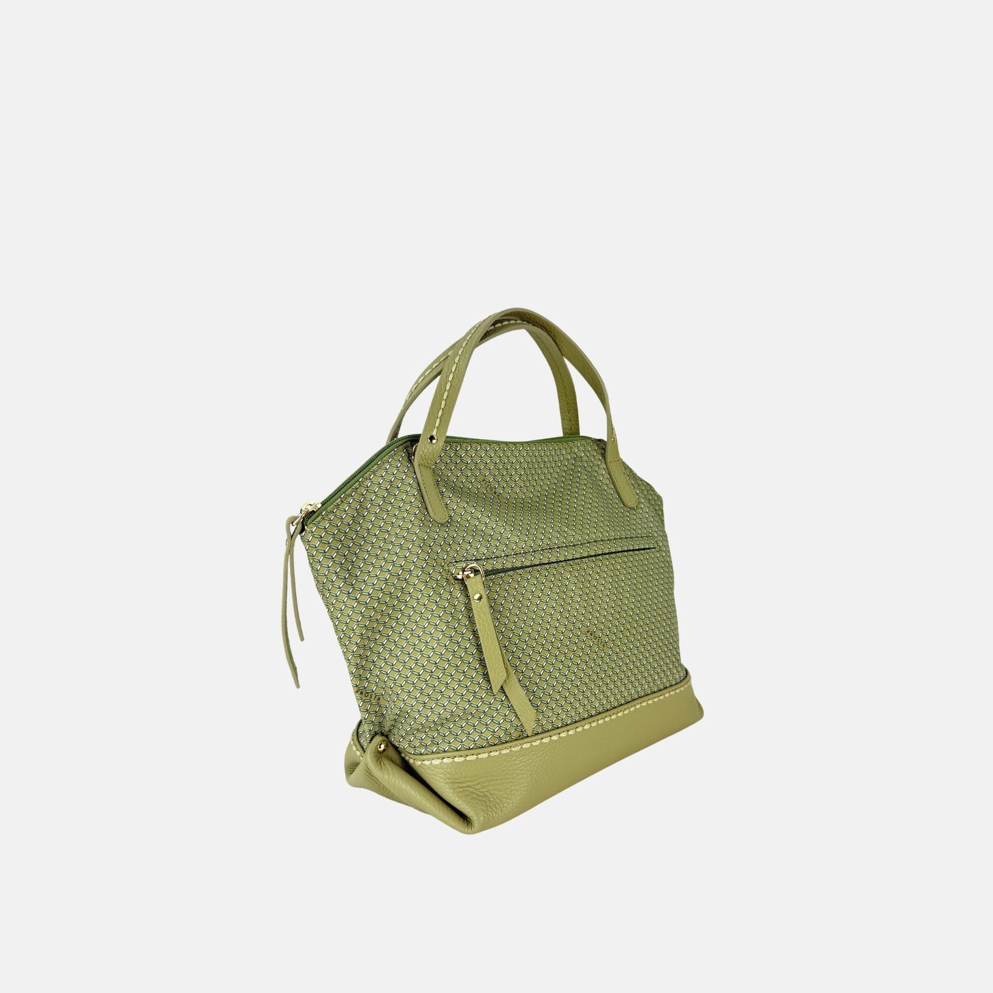 PLINIO Medium Top Handle Satchel in Vert - Big Bag NY