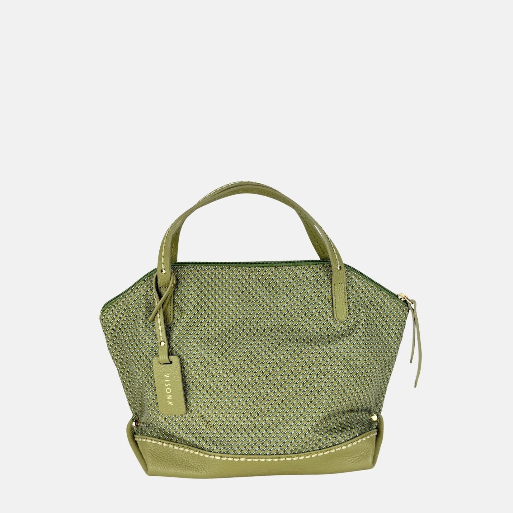 PLINIO Medium Top Handle Satchel in Vert - Big Bag NY