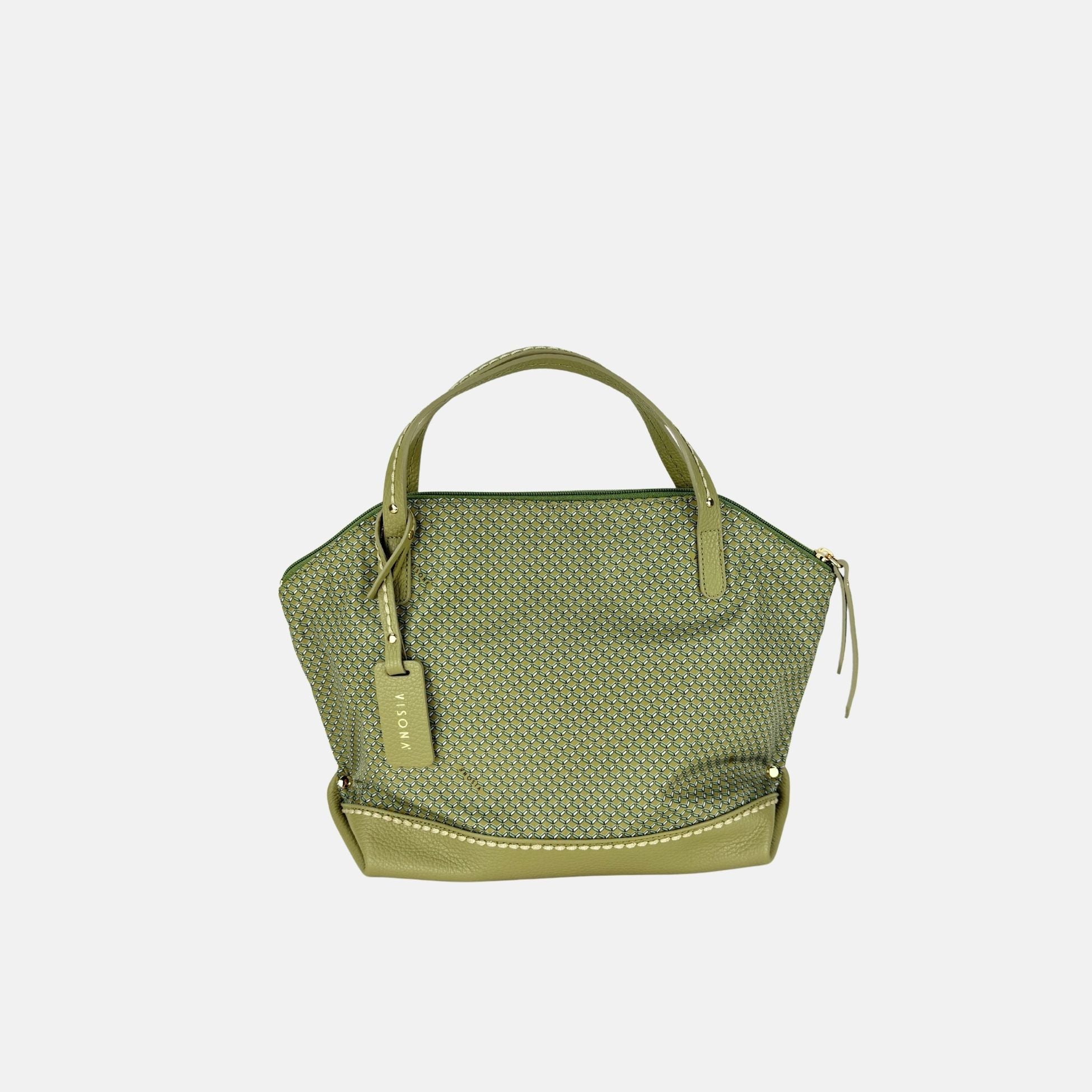 PLINIO Medium Top Handle Satchel in Vert - Big Bag NY