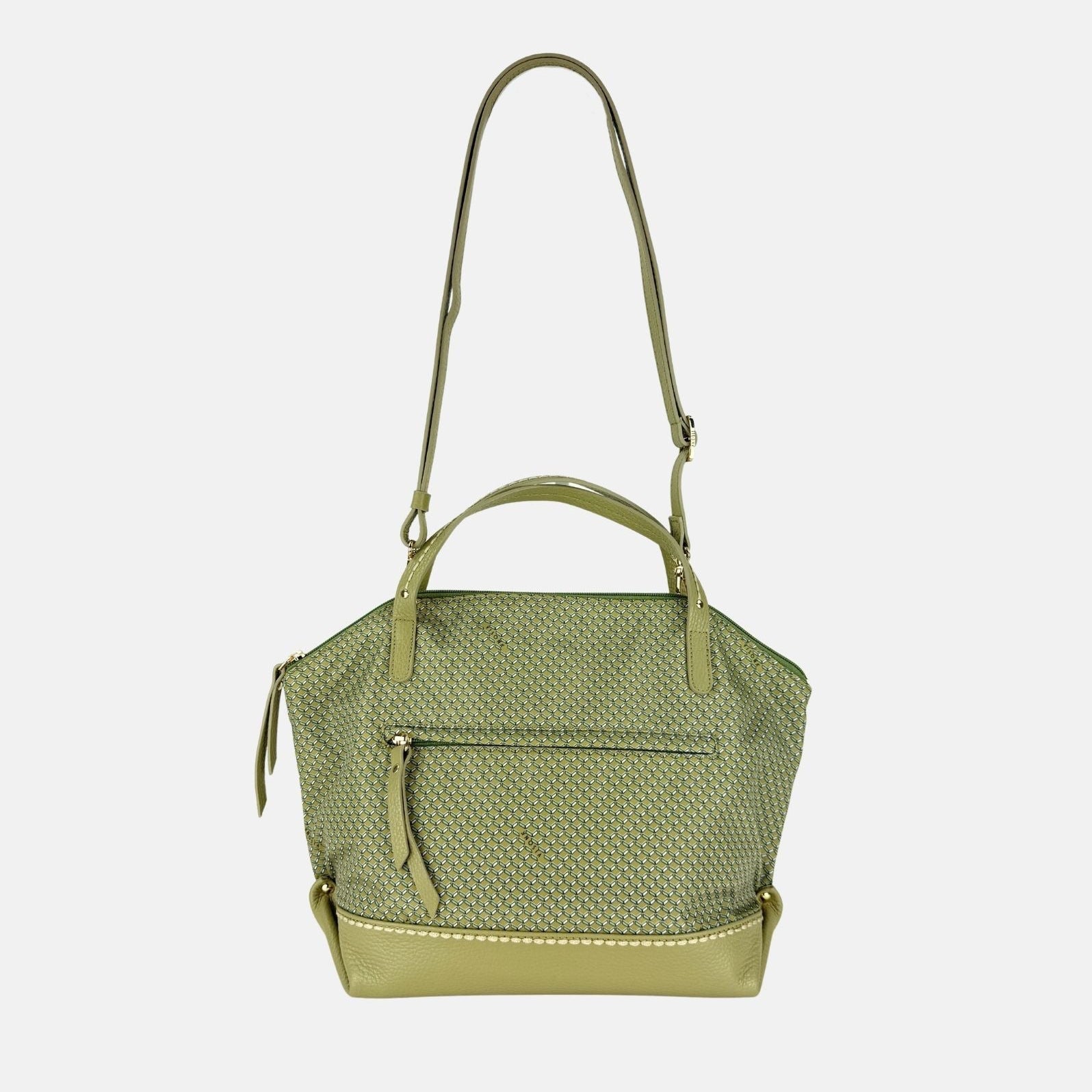 PLINIO Medium Top Handle Satchel in Vert - Big Bag NY