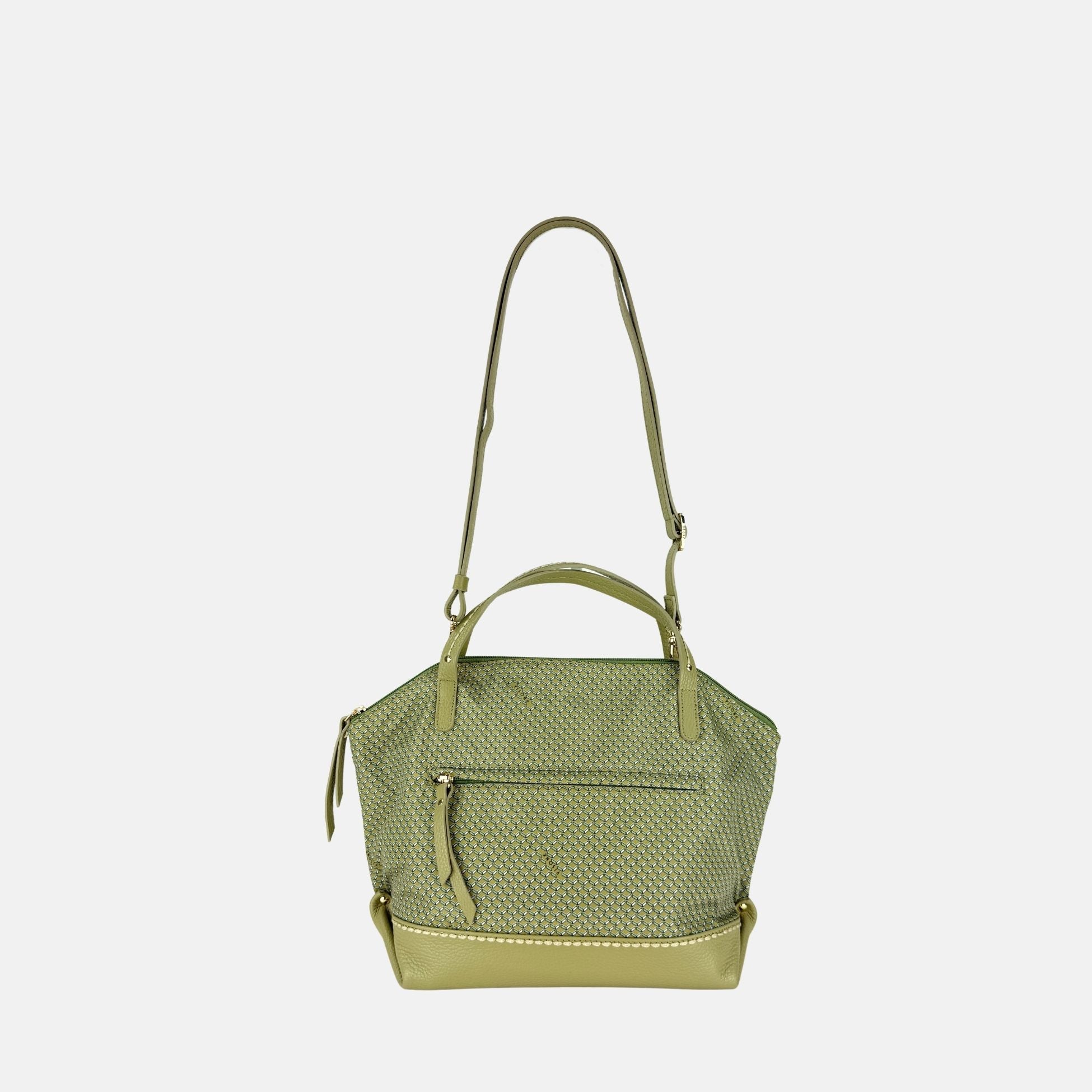 PLINIO Medium Top Handle Satchel in Vert - Big Bag NY