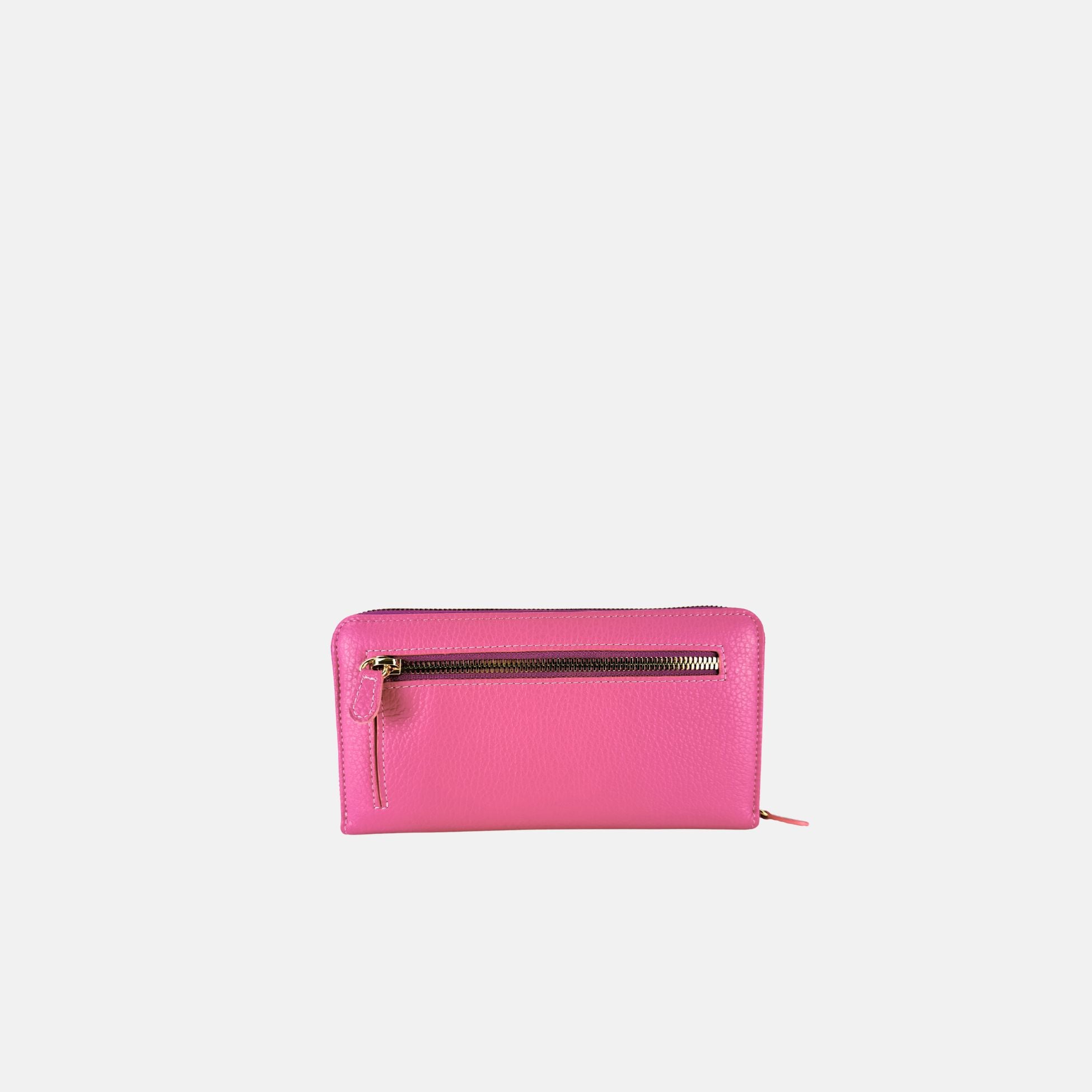 Visona Long Zip Around Wallet in Magenta - Big Bag NY