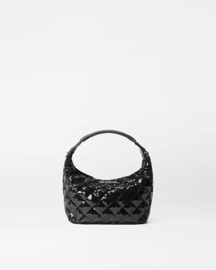 MZ Wallace Black Sequin Mini Hobo - Big Bag NY