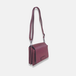 Rossi Front Flap Leather Crossbody in Burgundy - Big Bag NY