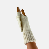 Cashmere and Wool Fingerless Glove with Hood