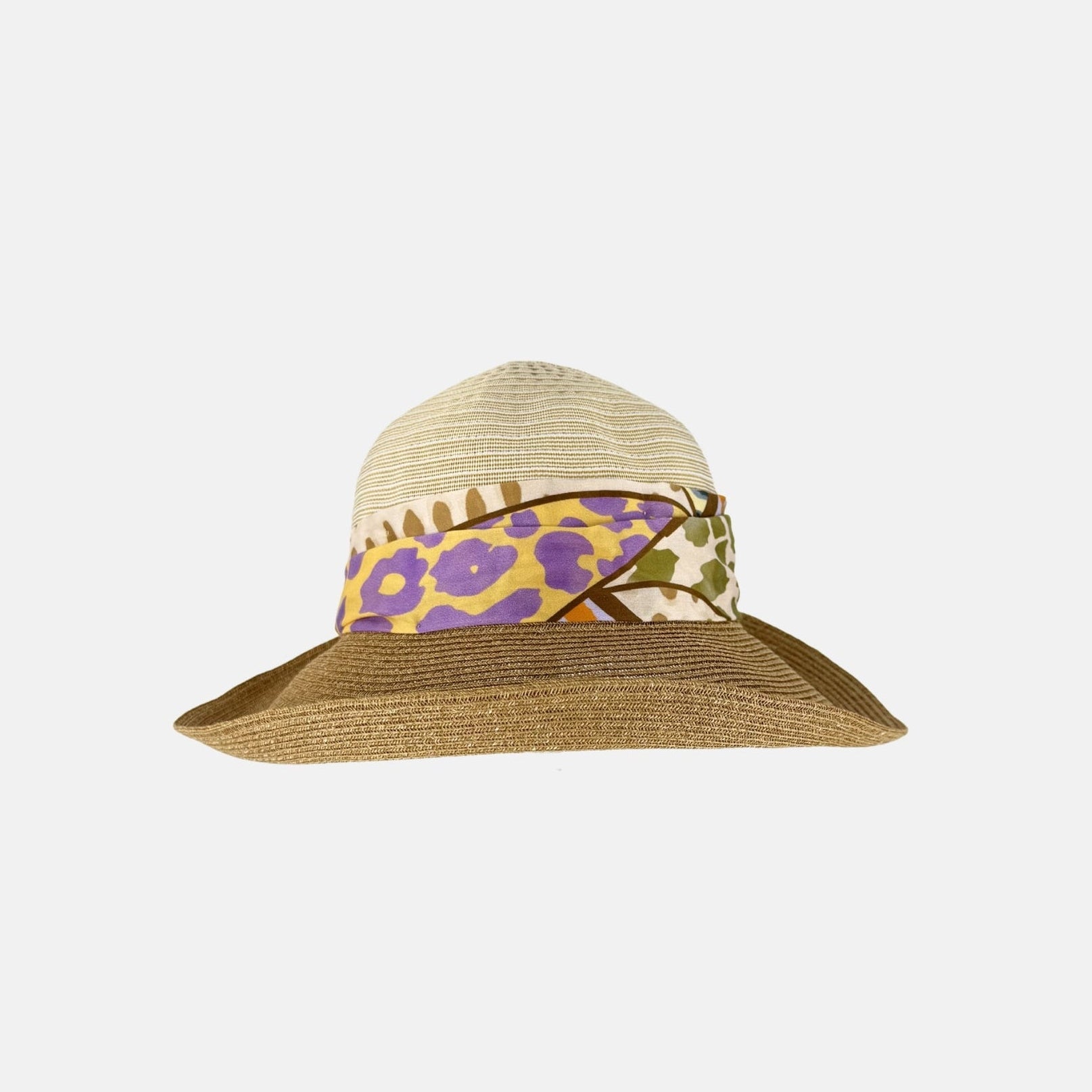 Hats and Dreams Ribbon Top Visor with Floral Band - Big Bag NY