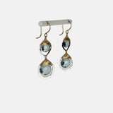 Dana Kellin Aqua Quartz Mixed Metal Drop Earrings - Big Bag NY