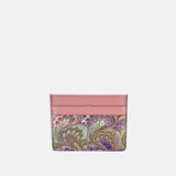 Riccardo Luci Marble Leather Credit Card Holder Mauve Mix - Big Bag NY