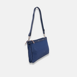 PLINIO Dual Compartment Crossbody Bag in Navy  - Big Bag NY