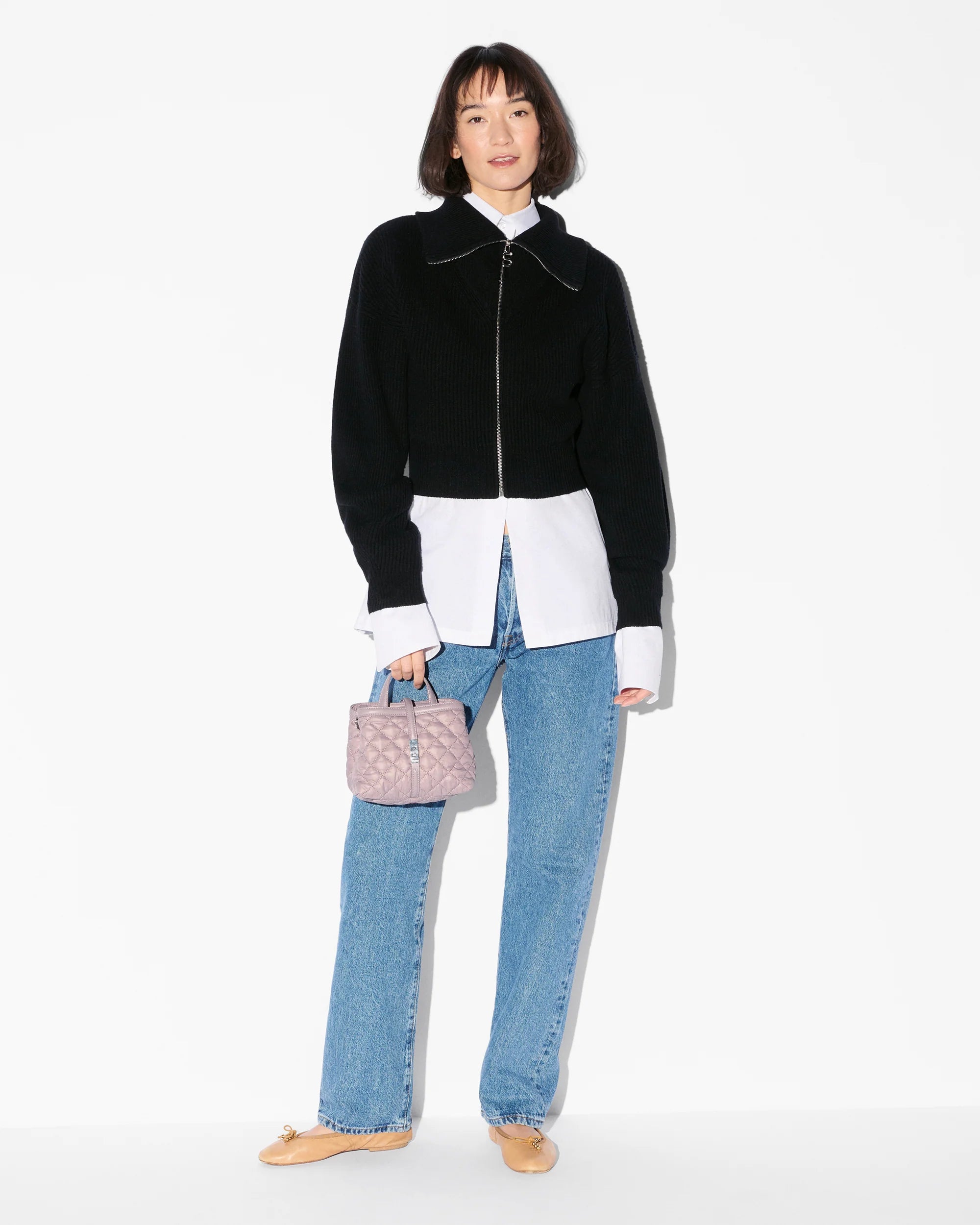 MZ WALLACE Mini Astor Top Handle Bag in Quail - Big Bag NY