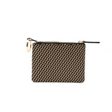 Zip Pouch and Key Case Chevron in Ivory