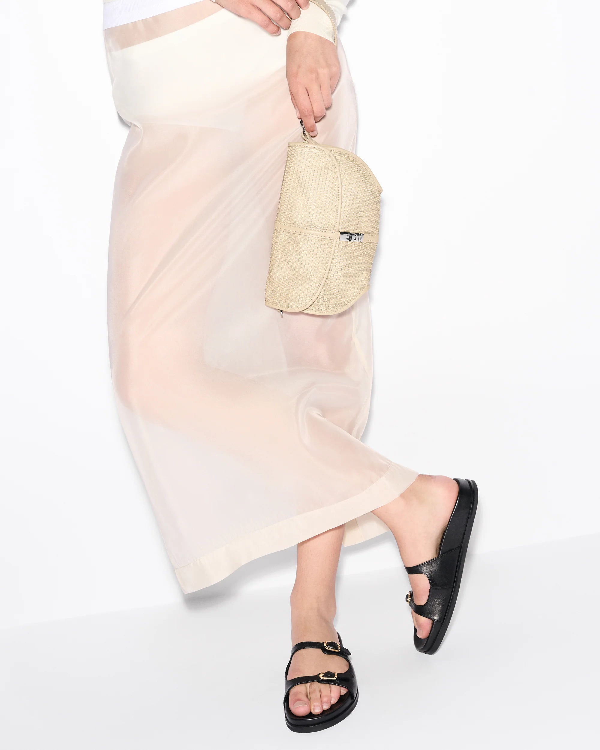 MZ WALLACE Astor Small Convertible Clutch in Buff Mesh - Big Bag NY
