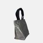 Acrylic L Bag Zipper Tote in Silver Mesh
