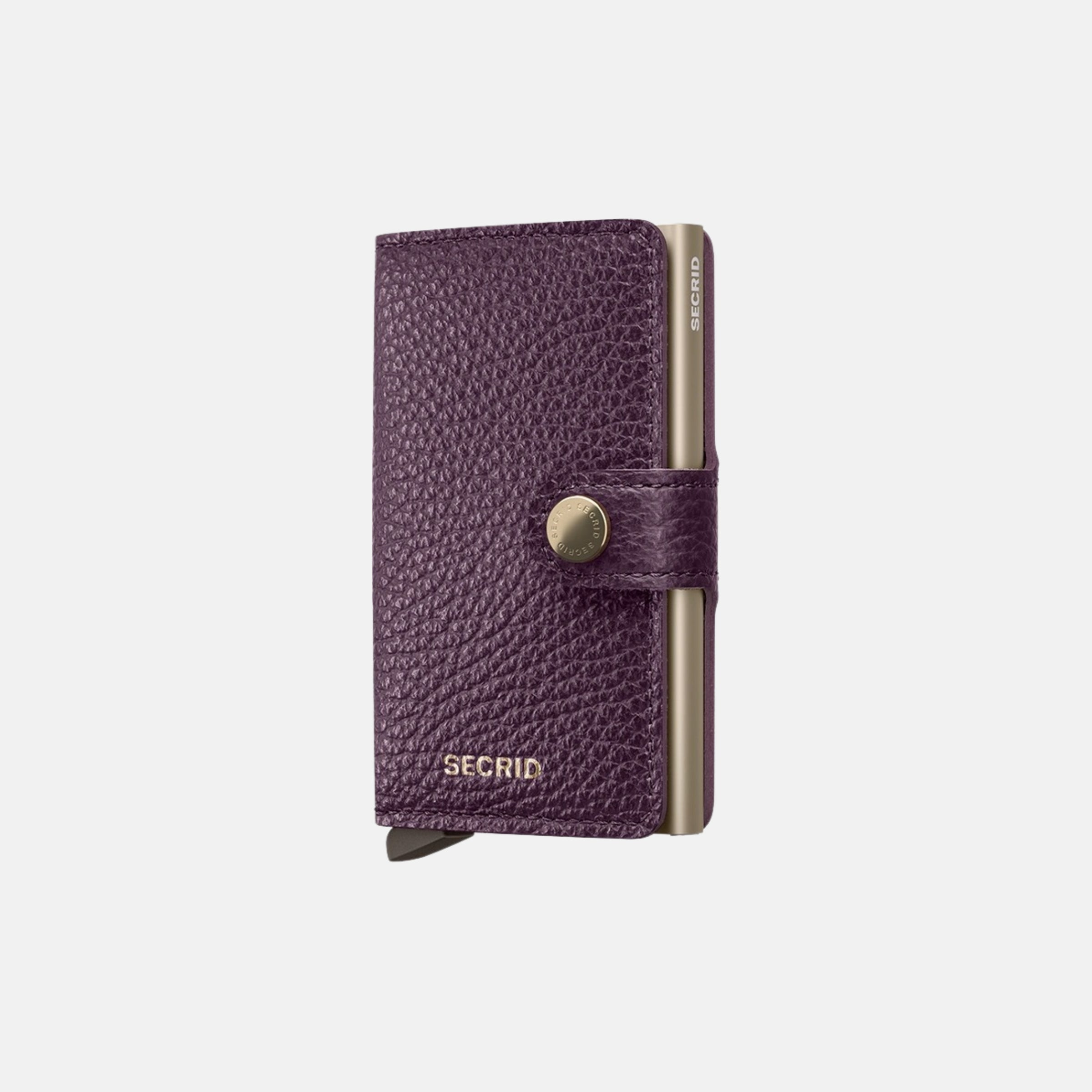 Secrid Miniwallet in Pebble Leather in Grape - Big Bag NY