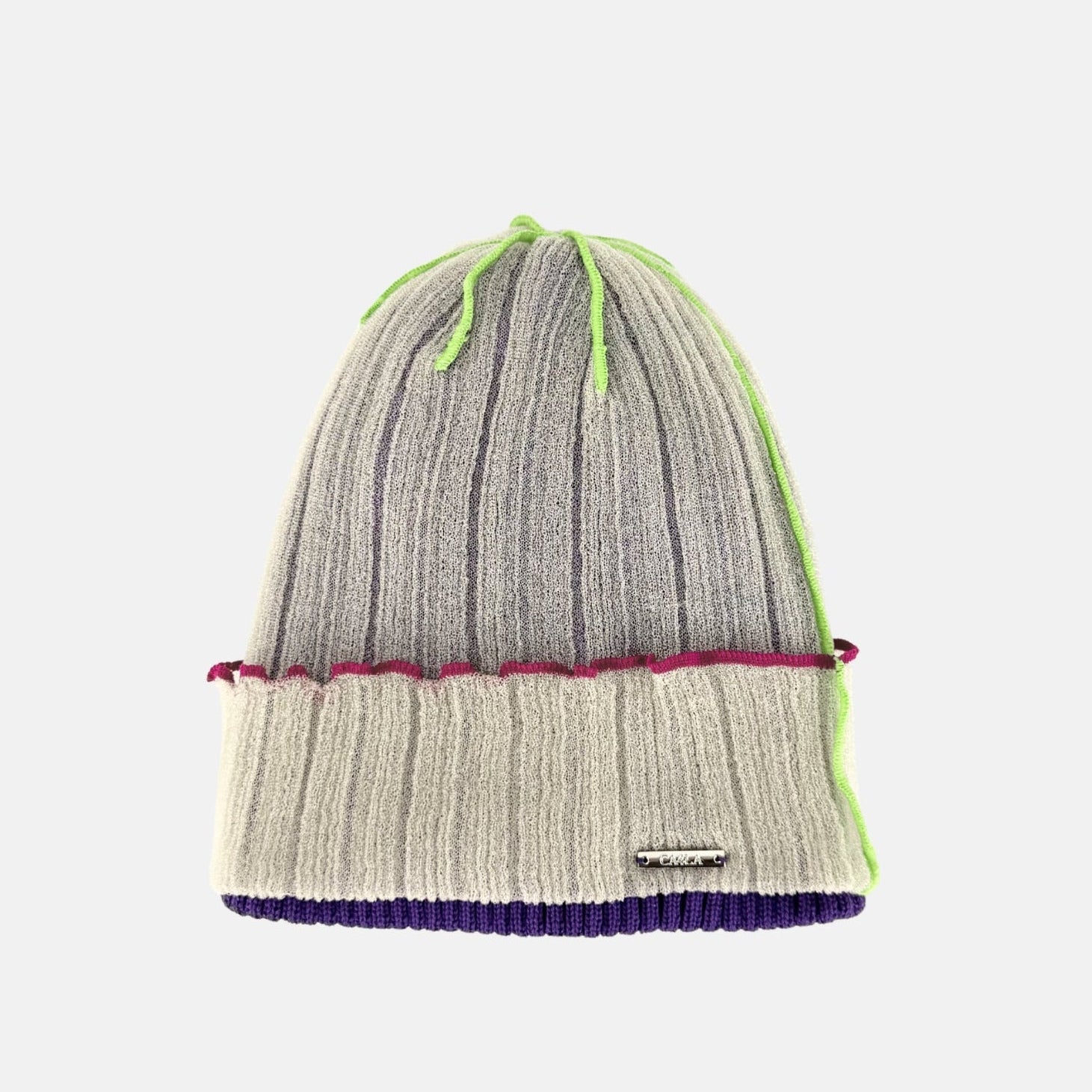 CA4LA CLEAR Cotton Knit Cap Summer Beanie in Beige - Big Bag NY