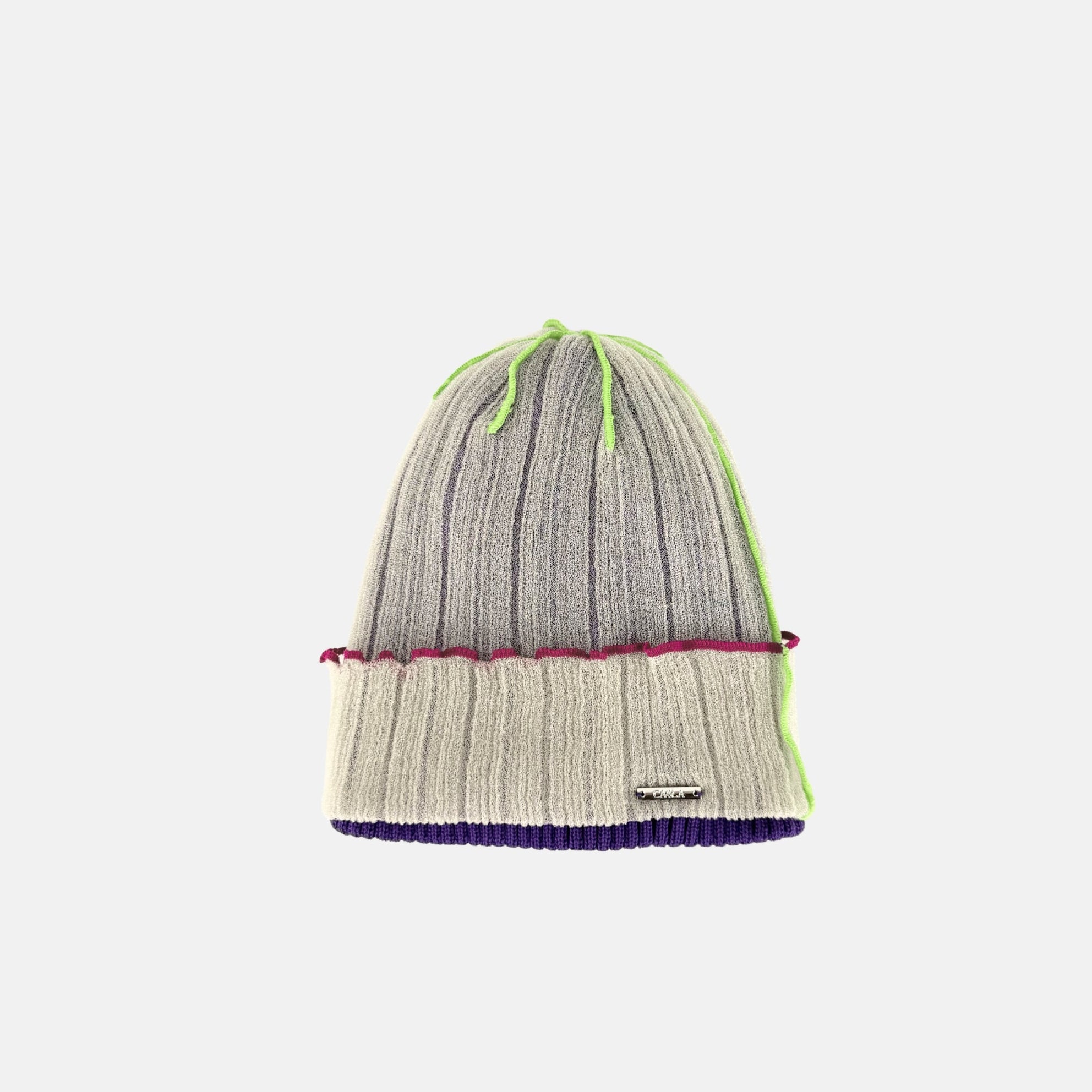 CA4LA CLEAR Cotton Knit Cap Summer Beanie in Beige - Big Bag NY