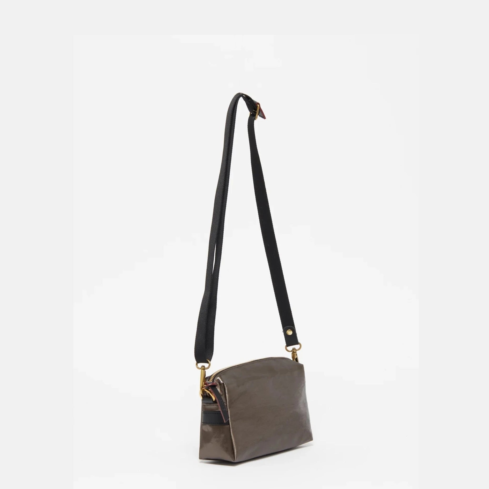 Jack Gomme Mini Linen Shoulder and Crossbody Bag in Chestnut - Big Bag NY