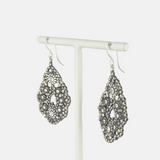 Miguel Ases Silver Swarovski Almond Drop Earrings - Big Bag NY