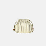 Ruched Lambskin Mini Shoulder Bag in Latte Cream - Big Bag NY