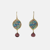 Dana Kellin Beaded Earrings with Tourmaline Crystal Drop - Big Bag NY