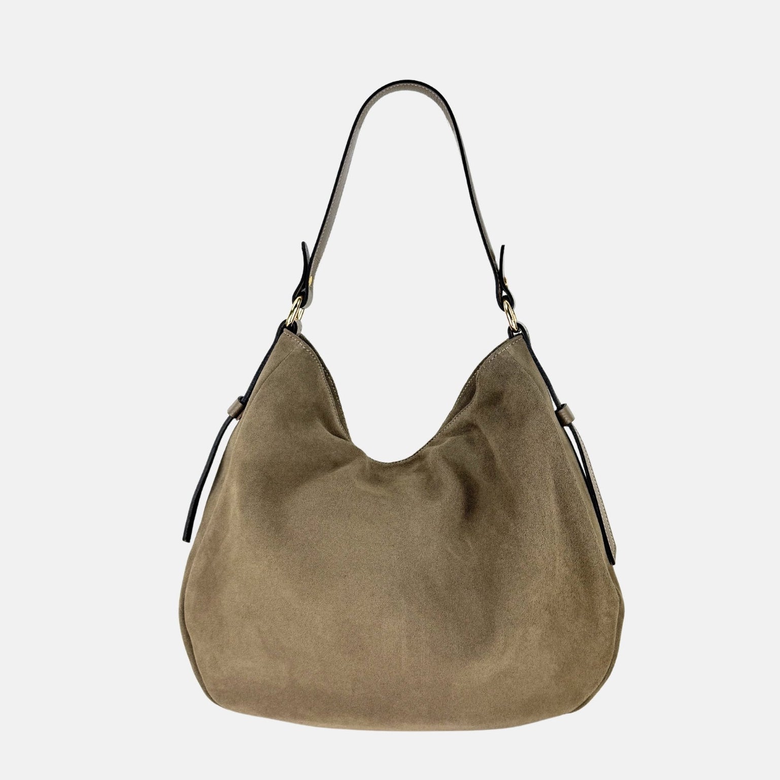 Gianni Notaro Medium Suede Slouchy Tote Bag in Taupe - Big Bag NY
