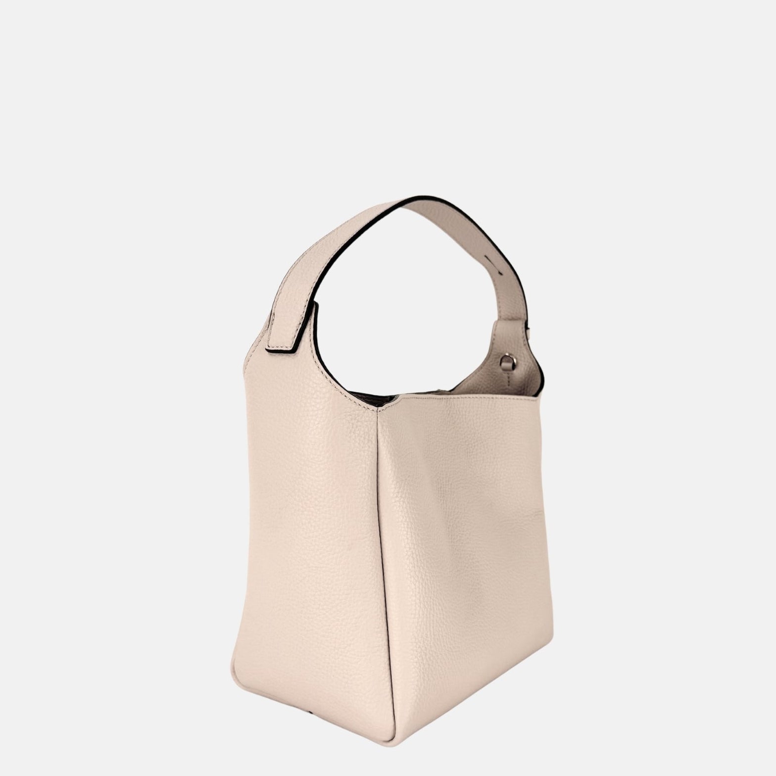 LORISTELLA Eva Small Leather Bucket Bag in Vanilla - Big Bag NY