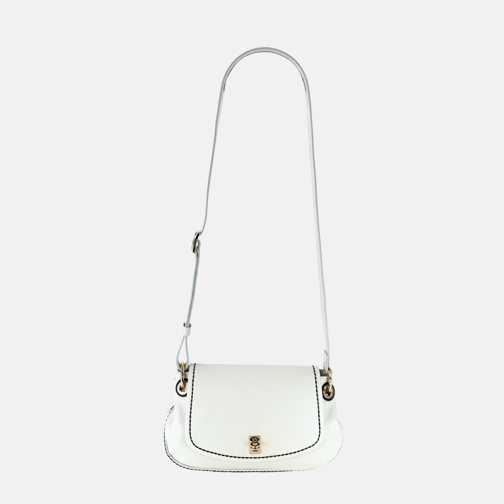 Plinio Visona Cherie Woven Top Handle Shoulder Bag in White - Big Bag NY