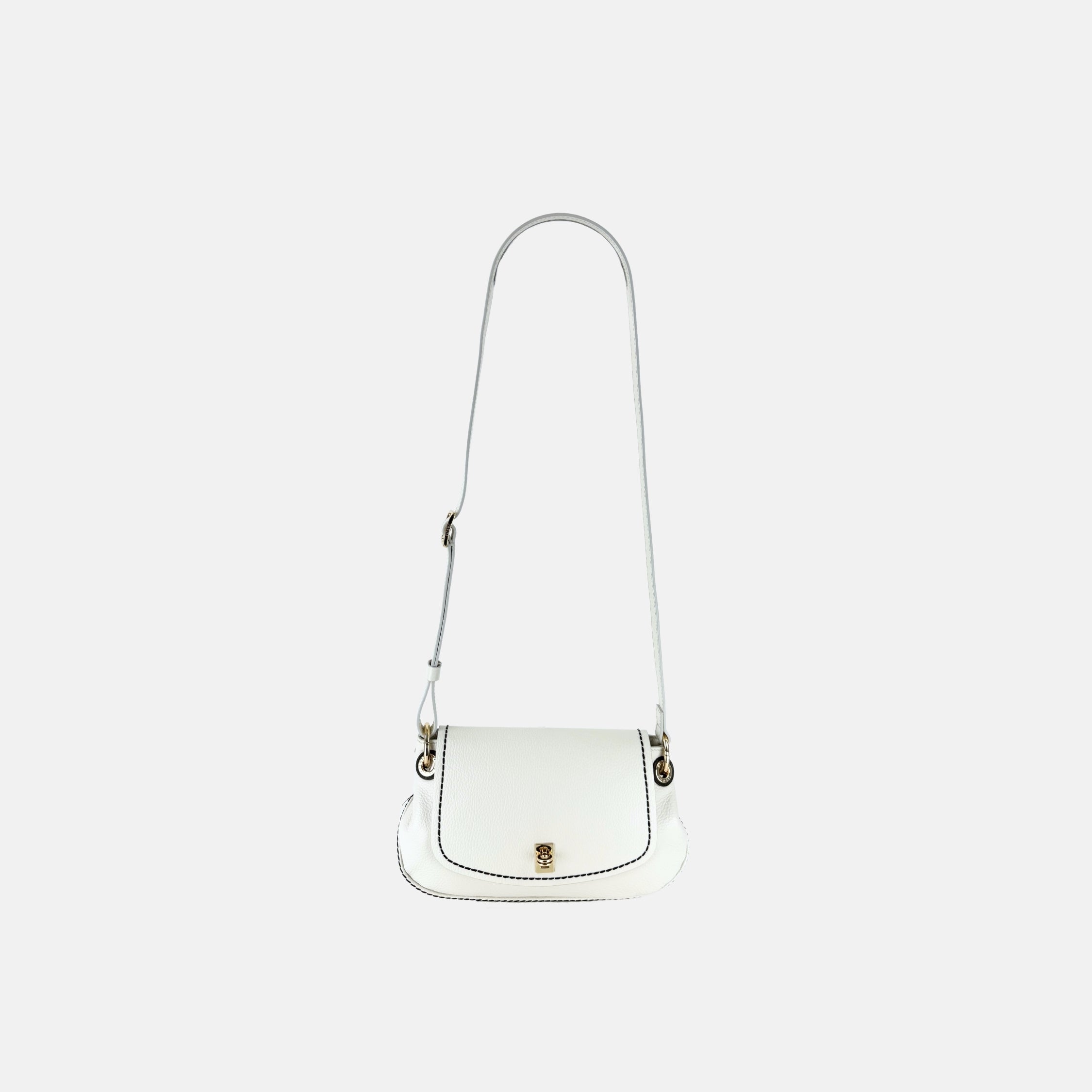 Plinio Visona Cherie Woven Top Handle Shoulder Bag in White - Big Bag NY