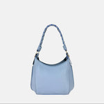 Plinio Visona Mia Braided Top Handle Small Shoulder Bag in Sky Blue - Big Bag NY