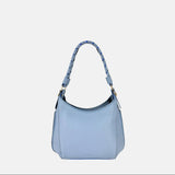 Plinio Visona Mia Braided Top Handle Small Shoulder Bag in Sky Blue - Big Bag NY