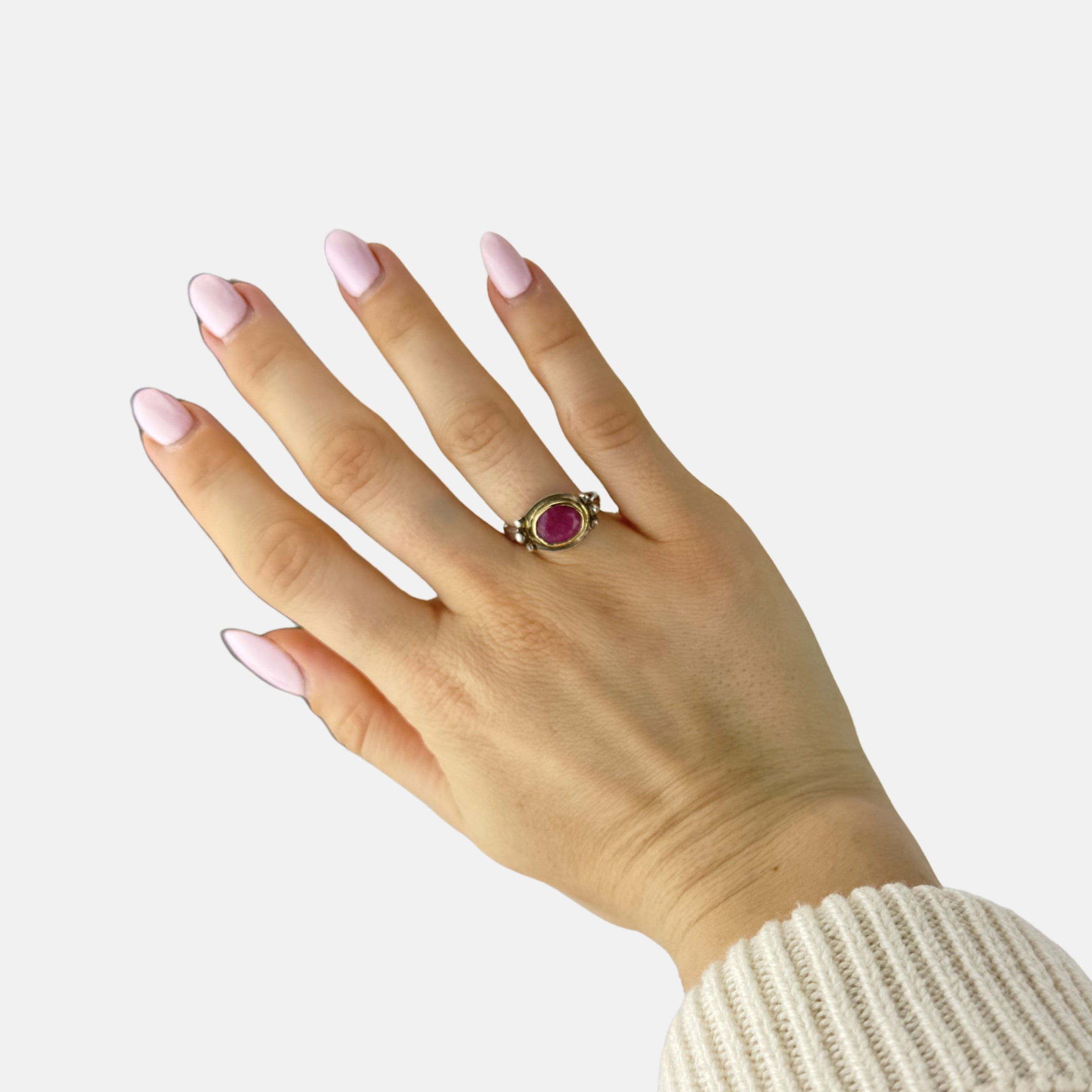 Ithil Pink Tourmaline Studded Ring - Big Bag NY