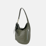 Angi Venezia Large Asymmetric Hobo with Silver Ornament - Big Bag NY