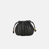 Biagini Ruched Lambskin Mini Shoulder Bag in Black - Big Bag NY