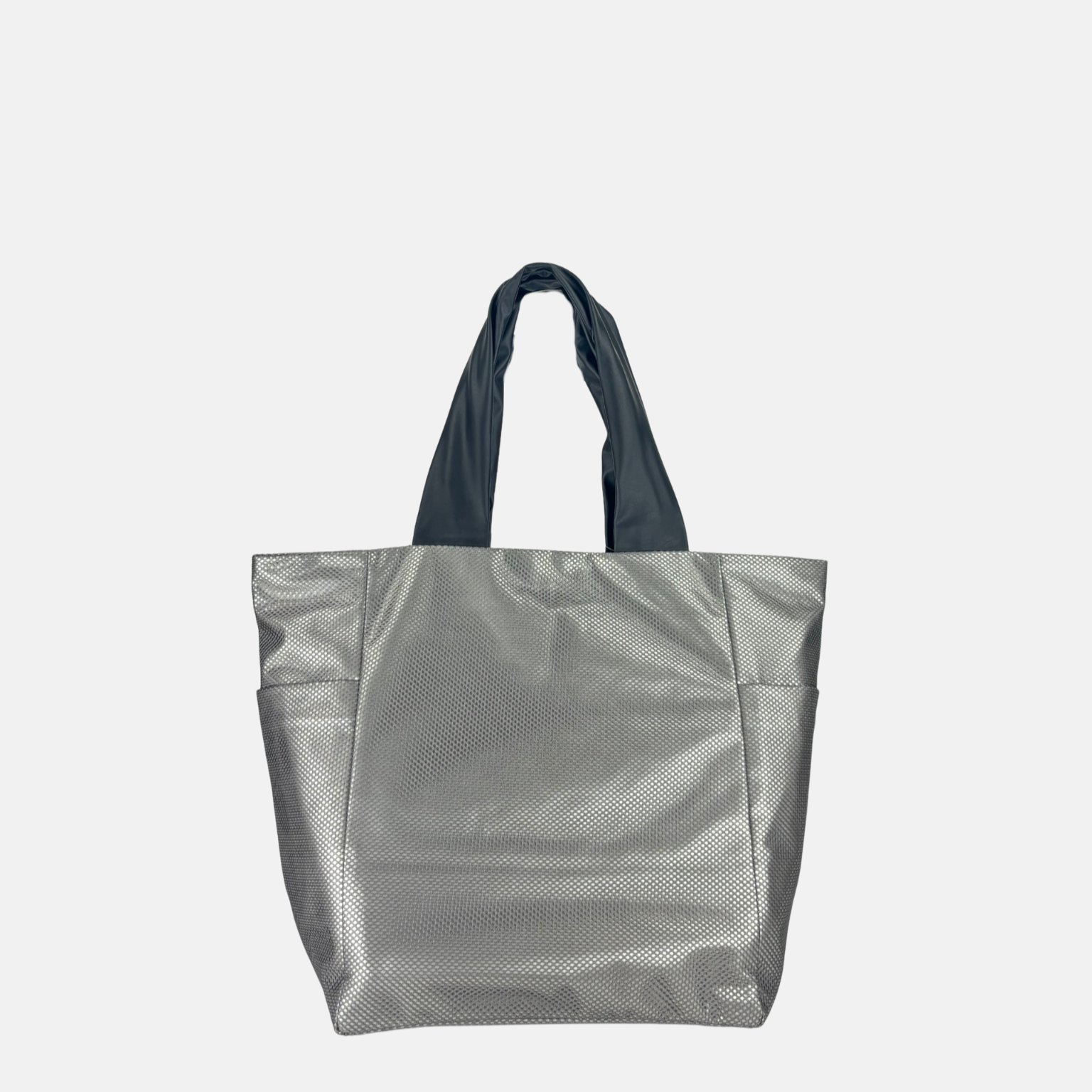 L Bag Zipper Tote in Silver Mesh – Big Bag