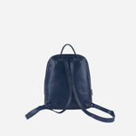 Navy Marta Ponti Pocket Leather Backpack - Big Bag NY