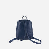 Navy Marta Ponti Pocket Leather Backpack - Big Bag NY