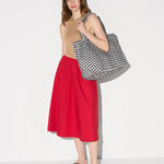 MZ Wallace Large Metro Tote Deluxe in Black and White Gingham - Big Bag NY