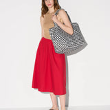 MZ Wallace Large Metro Tote Deluxe in Black and White Gingham - Big Bag NY