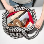 MZ Wallace Large Metro Tote Deluxe in Black and White Gingham - Big Bag NY