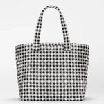 MZ Wallace Large Metro Tote Deluxe in Black and White Gingham - Big Bag NY