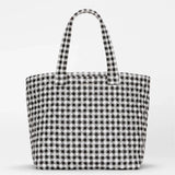 MZ Wallace Large Metro Tote Deluxe in Black and White Gingham - Big Bag NY