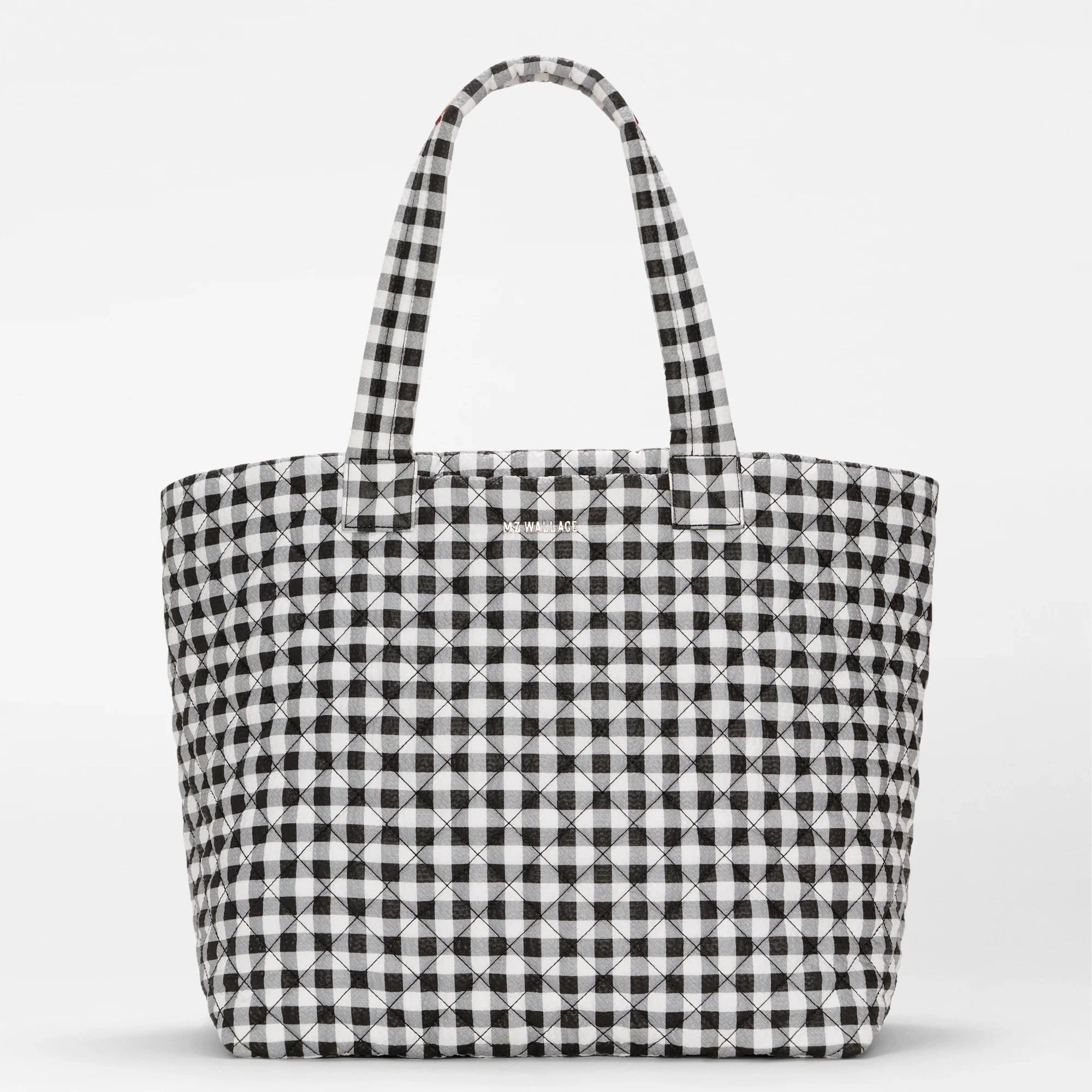 MZ Wallace Large Metro Tote Deluxe in Black and White Gingham - Big Bag NY