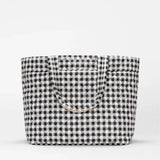 MZ Wallace Large Metro Tote Deluxe in Black and White Gingham - Big Bag NY