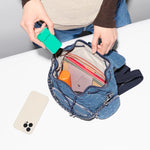 MZ Wallace Mini Crosby Backpack in True Blue Denim - Big Bag NY