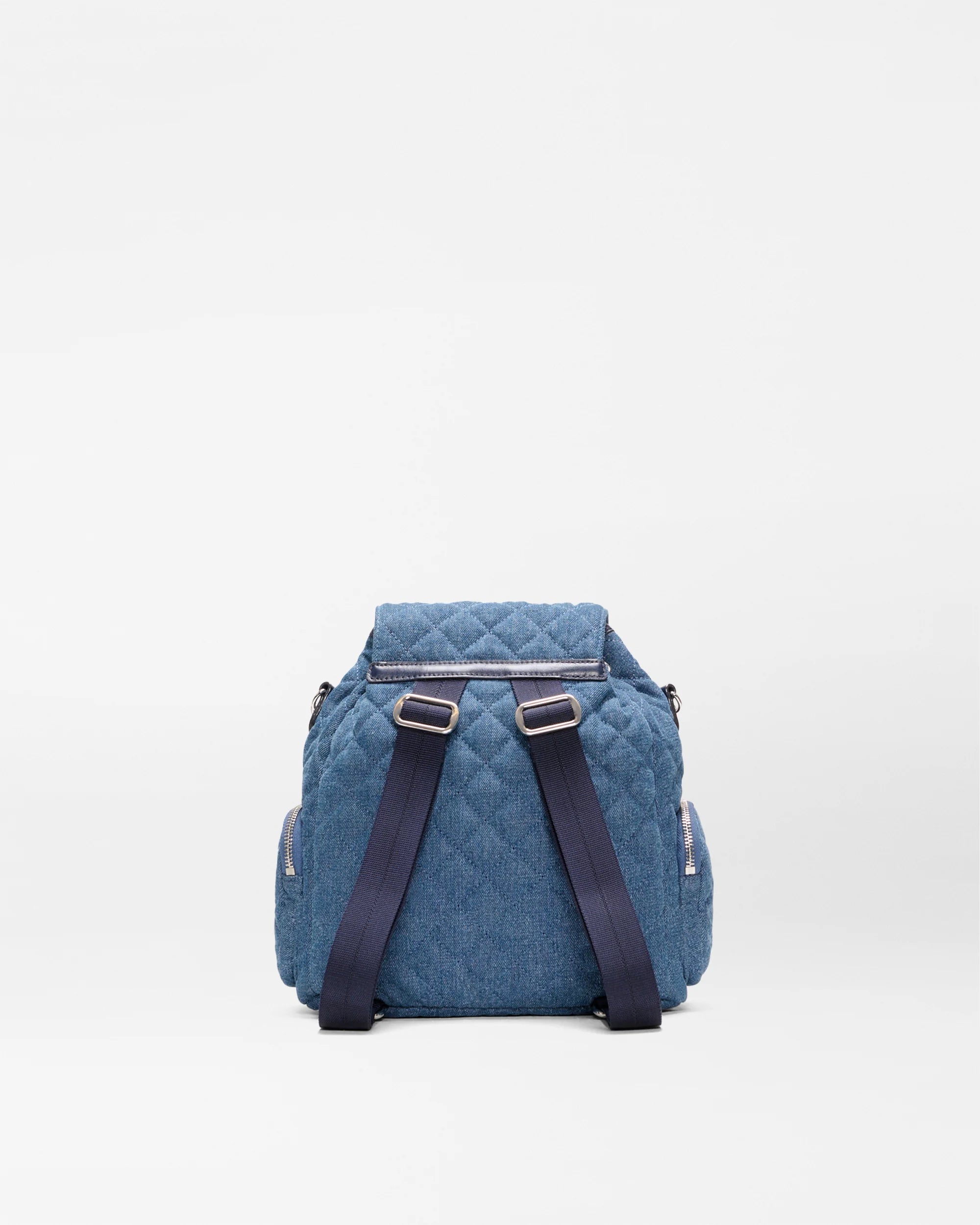 MZ Wallace Mini Crosby Backpack in True Blue Denim - Big Bag NY