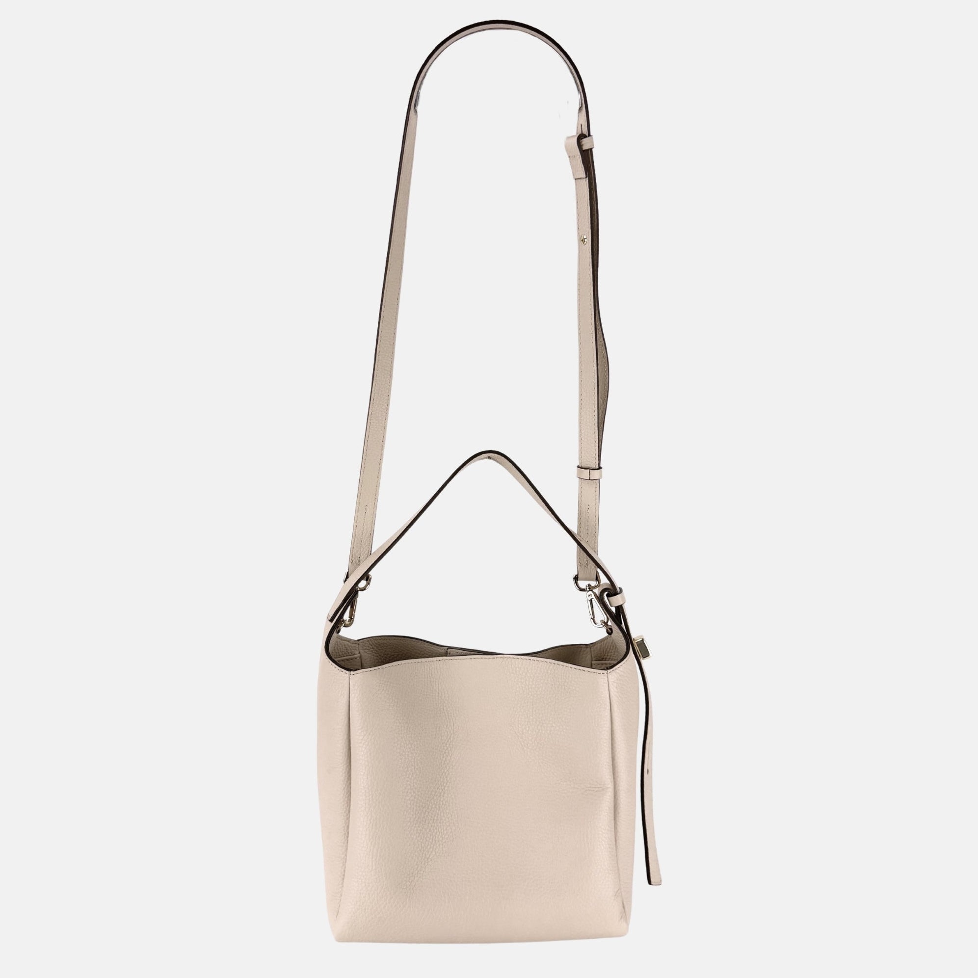 LORISTELLA Eva Small Leather Bucket Bag in Vanilla - Big Bag NY