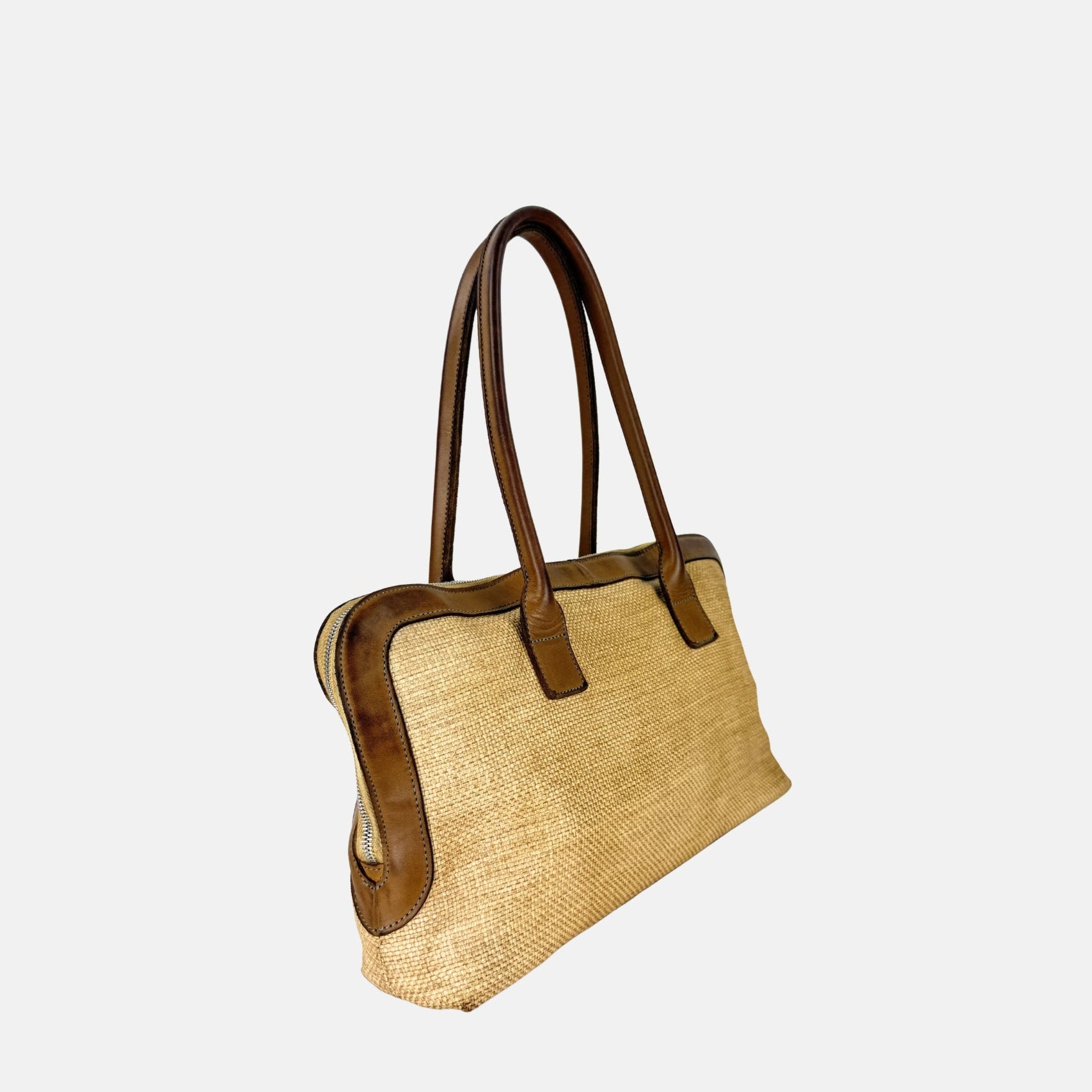 VLD SILHOUETTE Baguette style Raffia Tote - Big Bag NY